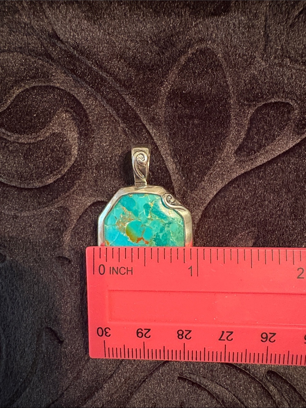 Grace & Heart Blue Turquoise Pendant Set In Sterling Silver (925) - Never Worn - Picture 3 of 9
